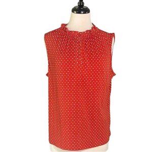 Adrianna Papell Red Polka Dot Blouse